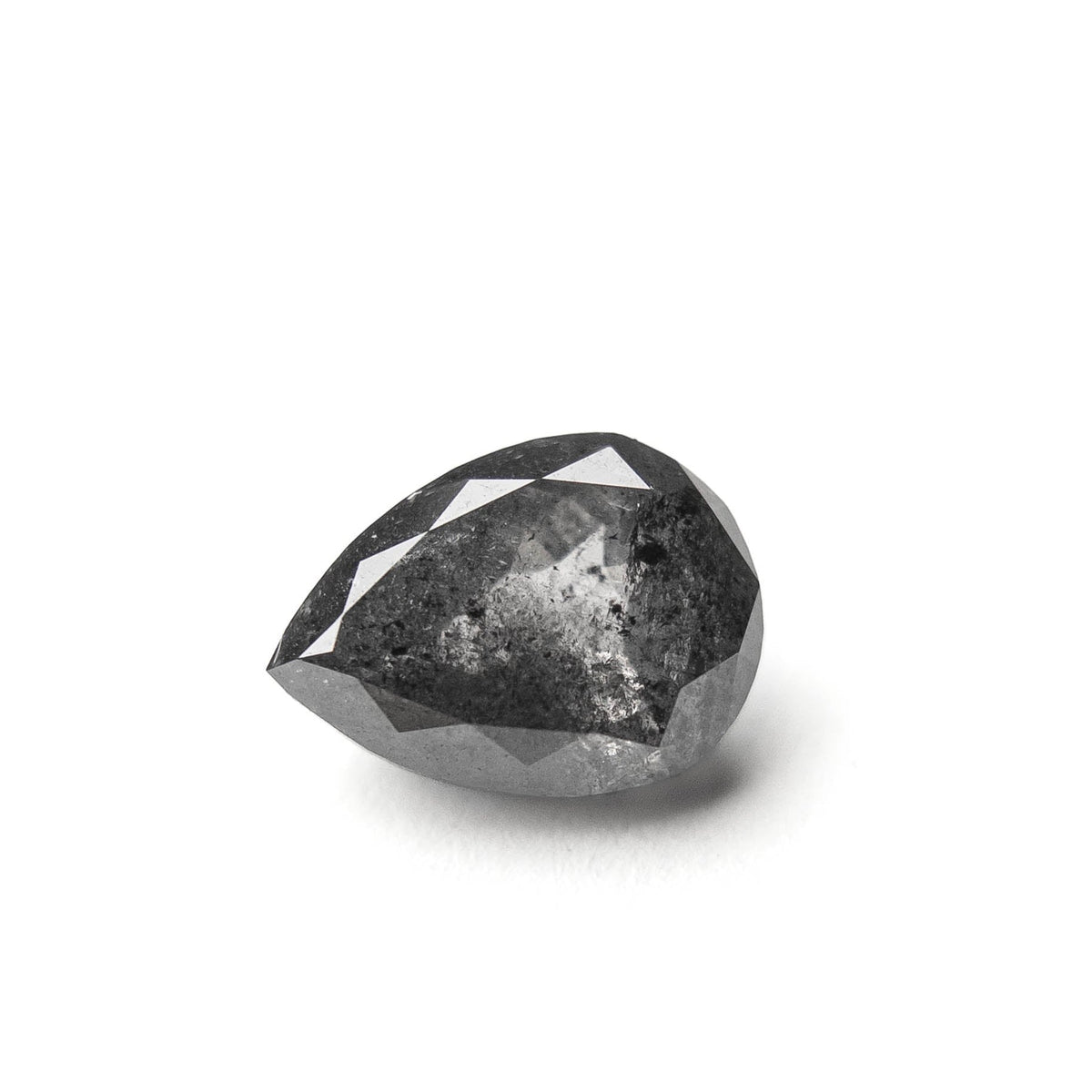 2.41 Carat Salt and Pepper Double Cut Pear Diamond