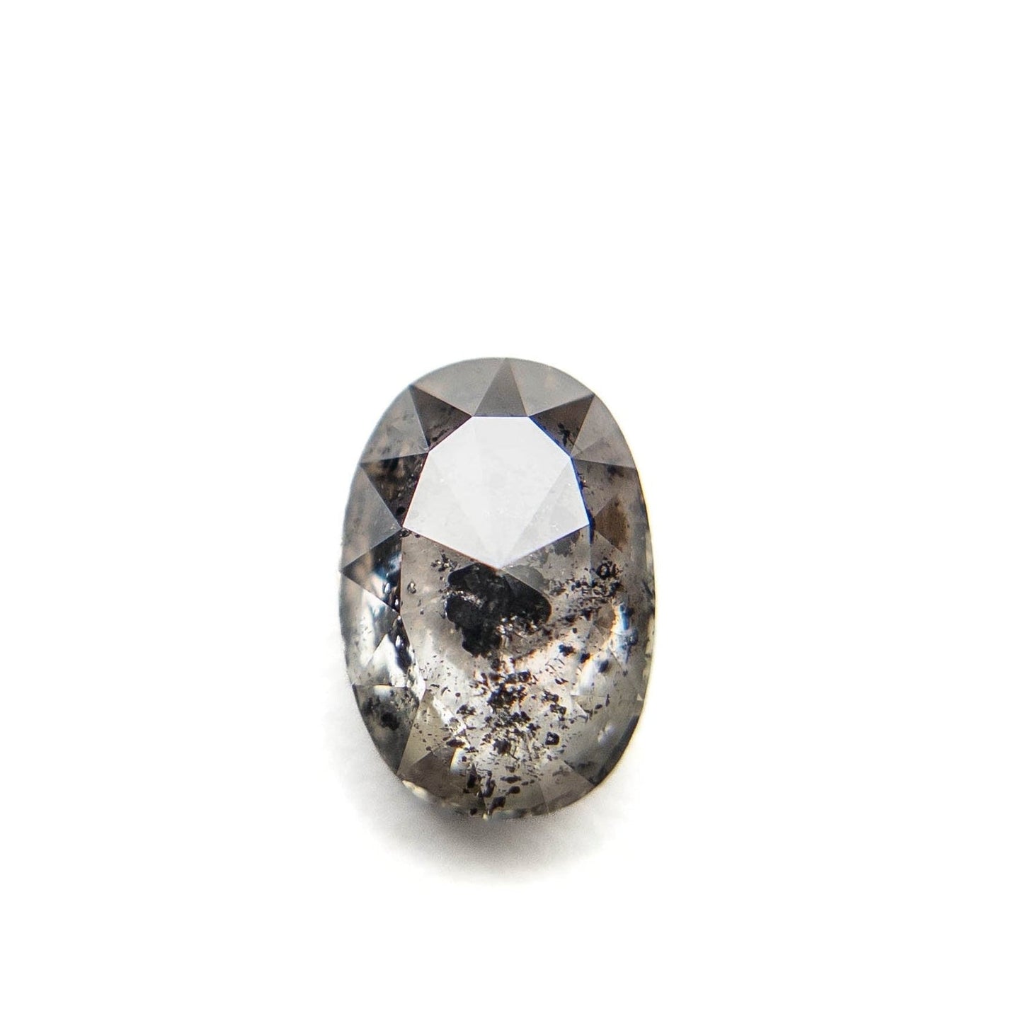 1.60 Carat Salt and Pepper Rose Cut Oval Diamond