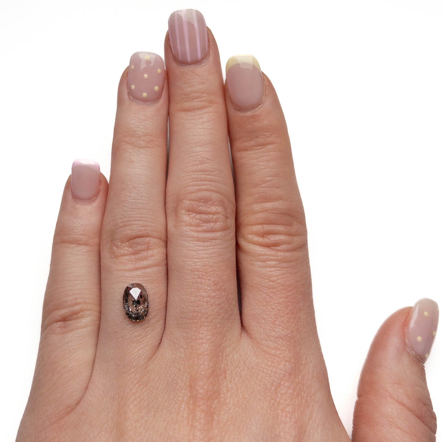 1.60 Carat Salt and Pepper Rose Cut Oval Diamond