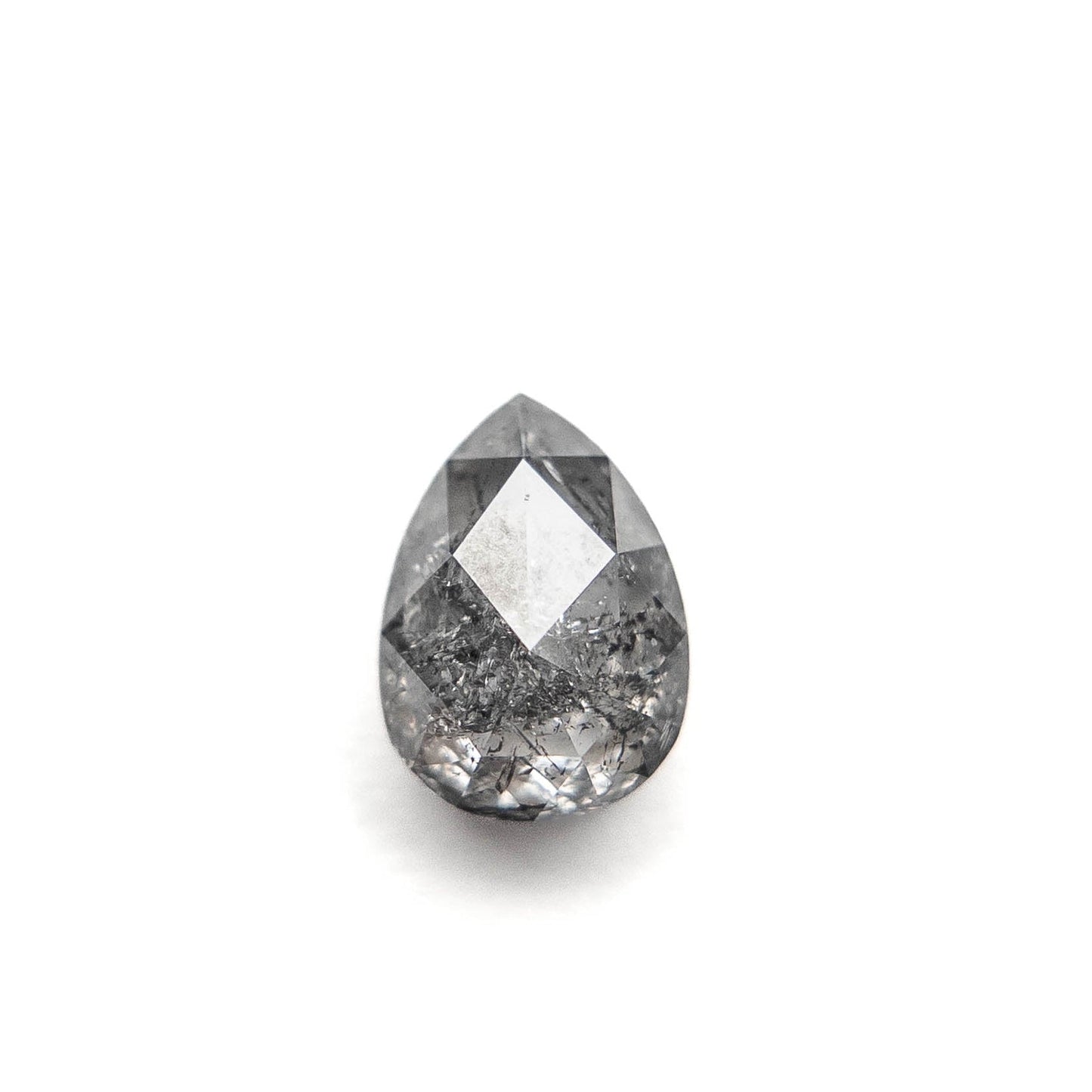 1.19 Carat Salt and Pepper Double Cut Pear Diamond