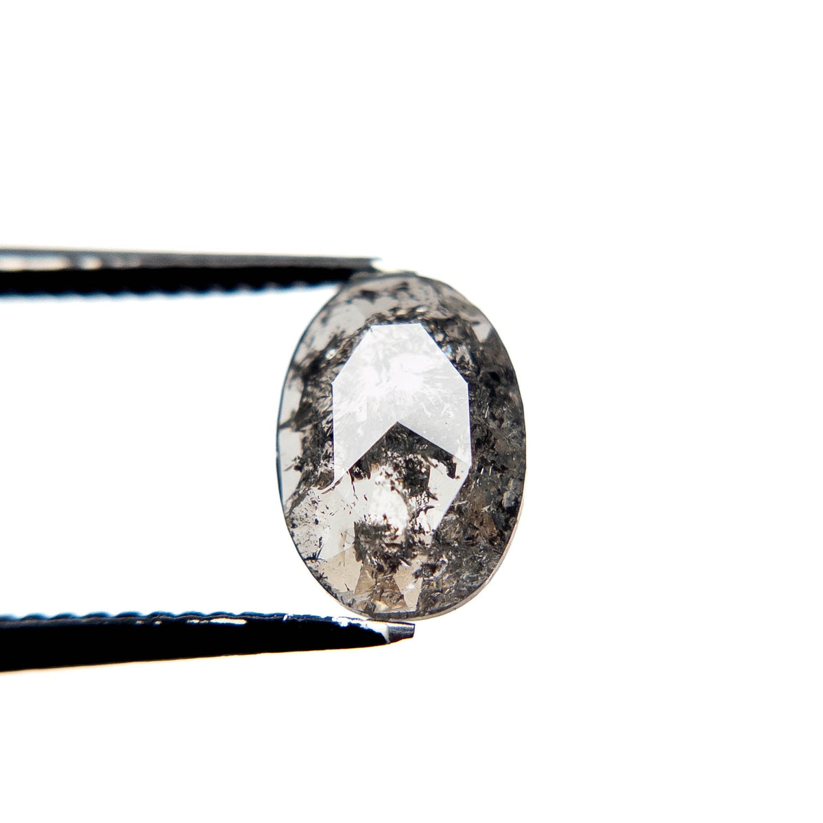 1.40 Carat Salt and Pepper Rose Cut Oval Diamond