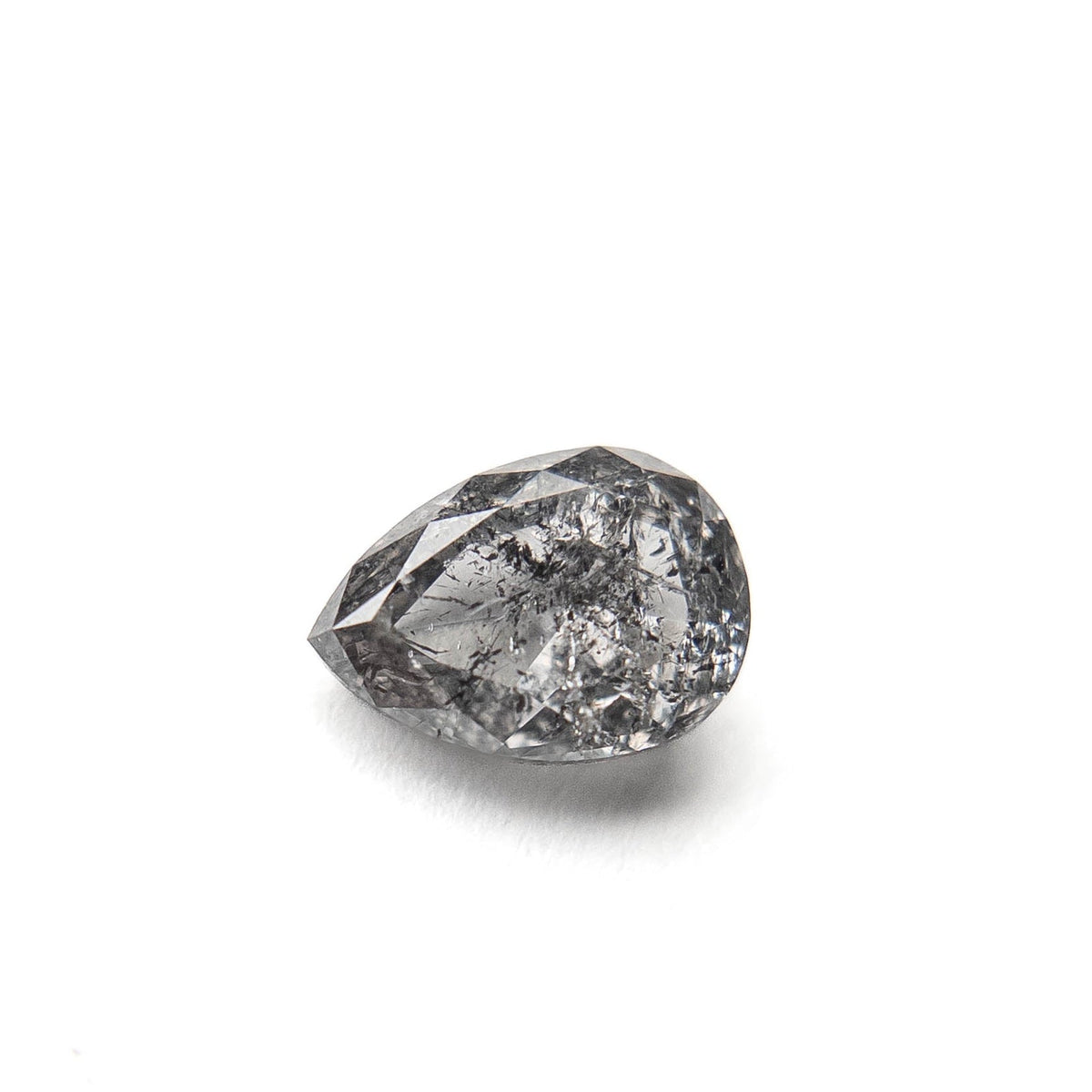 1.19 Carat Salt and Pepper Double Cut Pear Diamond