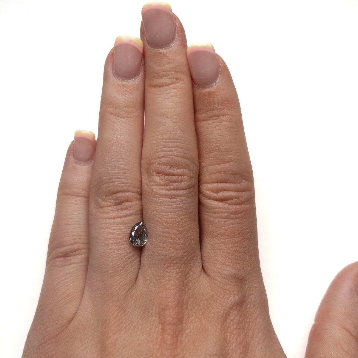 1.19 Carat Salt and Pepper Double Cut Pear Diamond