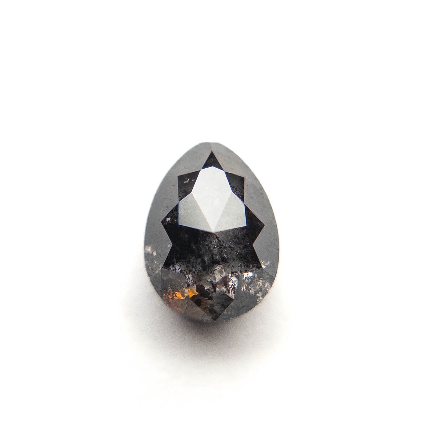 2.19 Carat Black Salt and Pepper Double Cut Pear Diamond