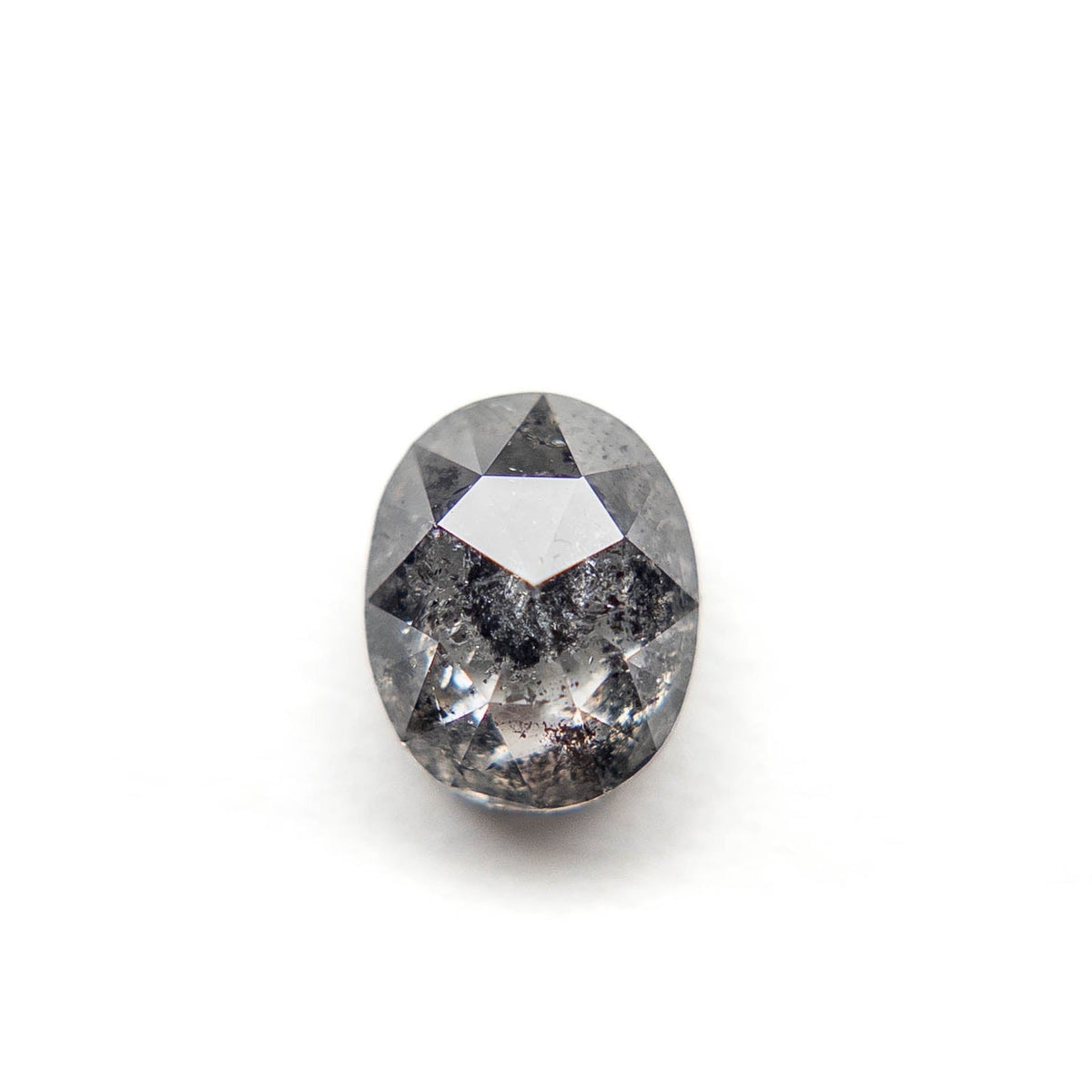 1.41 Carat Salt and Pepper Rose Cut Oval Diamond