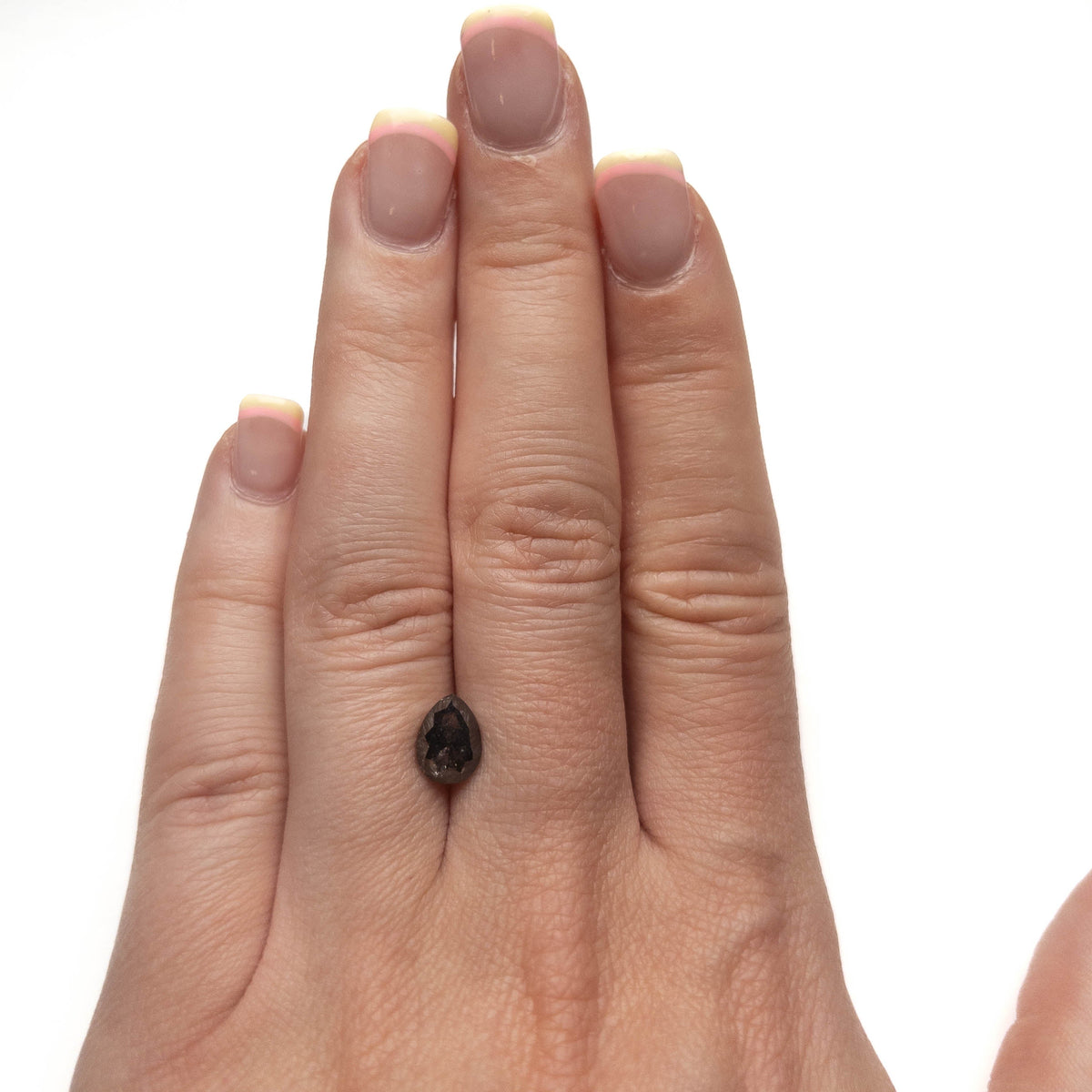 2.19 Carat Black Salt and Pepper Double Cut Pear Diamond