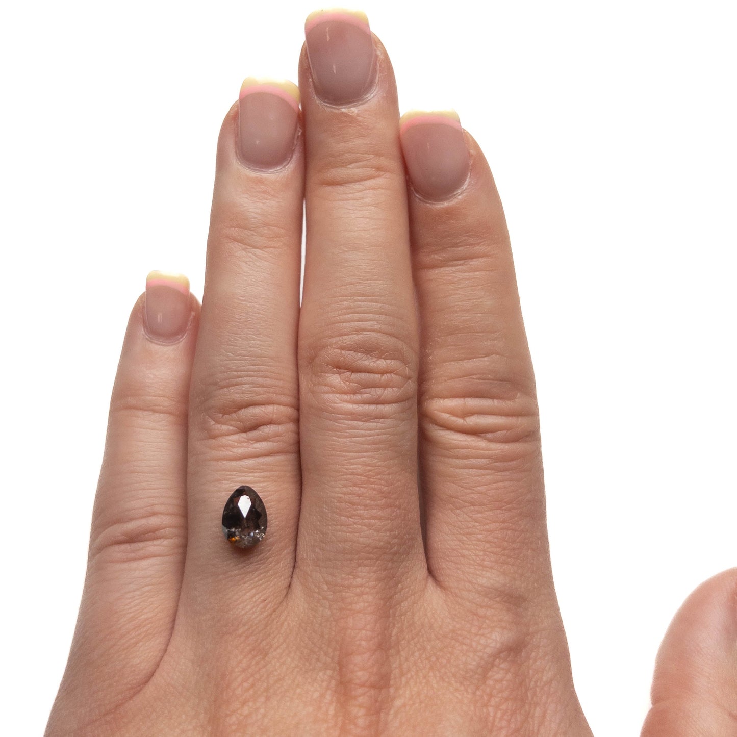 2.19 Carat Black Salt and Pepper Double Cut Pear Diamond
