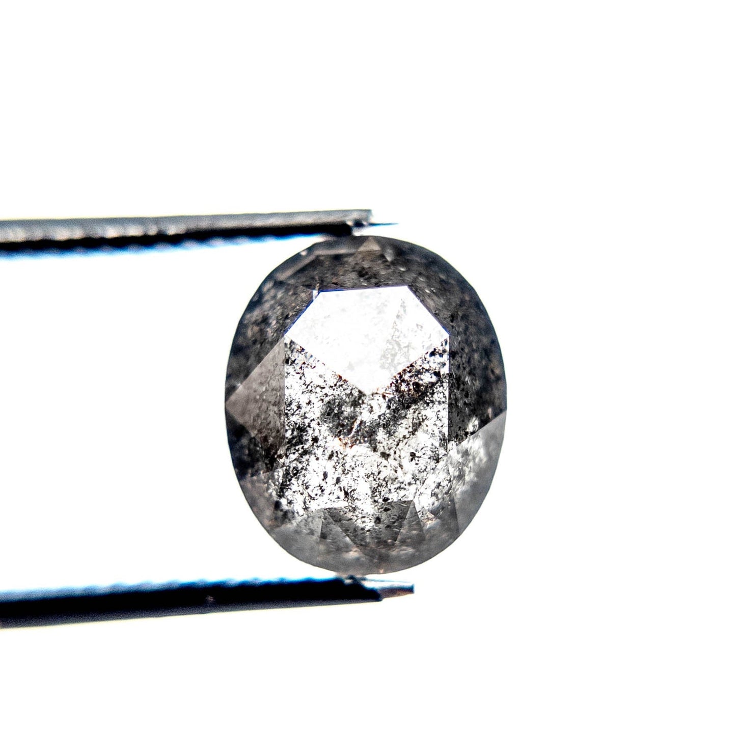 3 Carat Salt and Pepper Rose Cut Oval Diamond