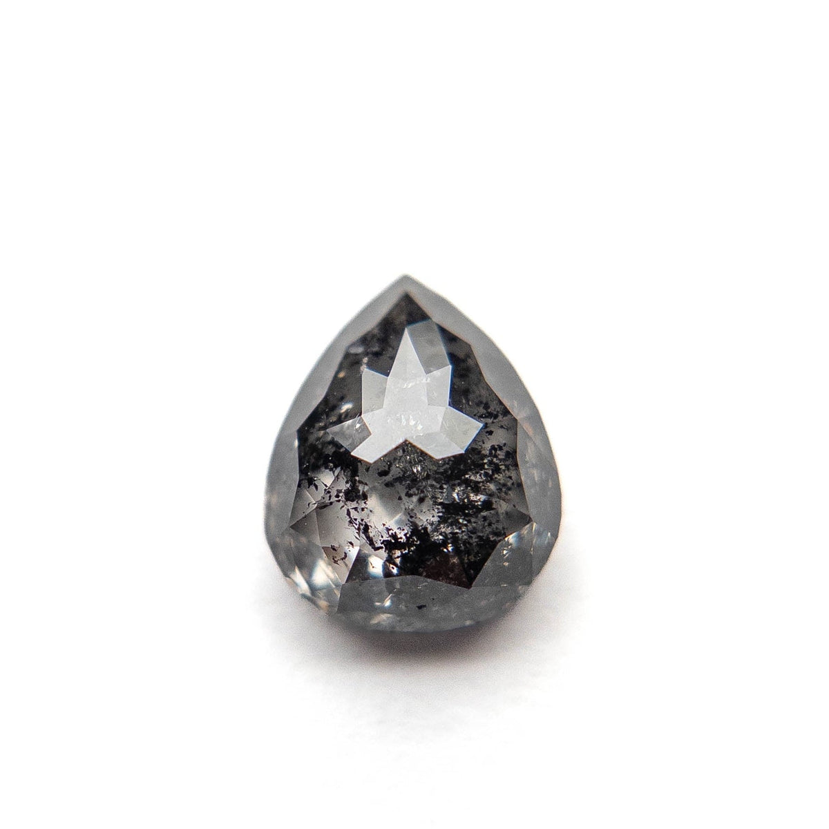 2.39 Carat Salt and Pepper Double Cut Pear Diamond