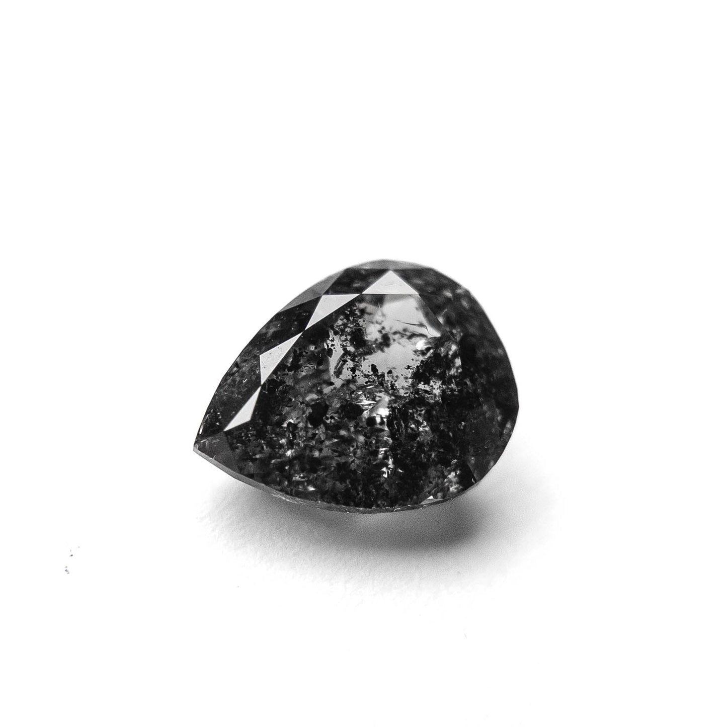 2.39 Carat Salt and Pepper Double Cut Pear Diamond