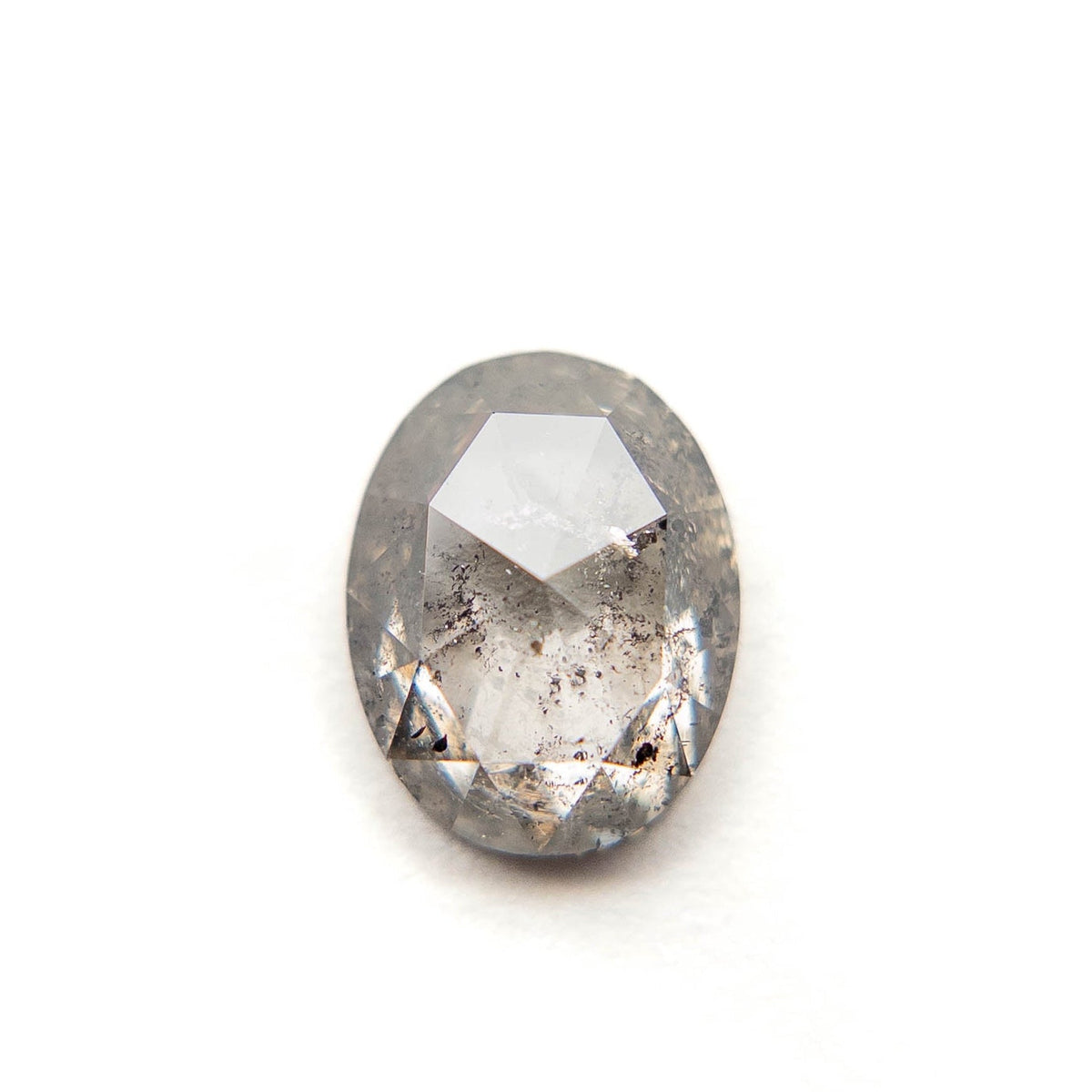 2.01 Carat Icy Salt and Pepper Rose Cut Oval Diamond
