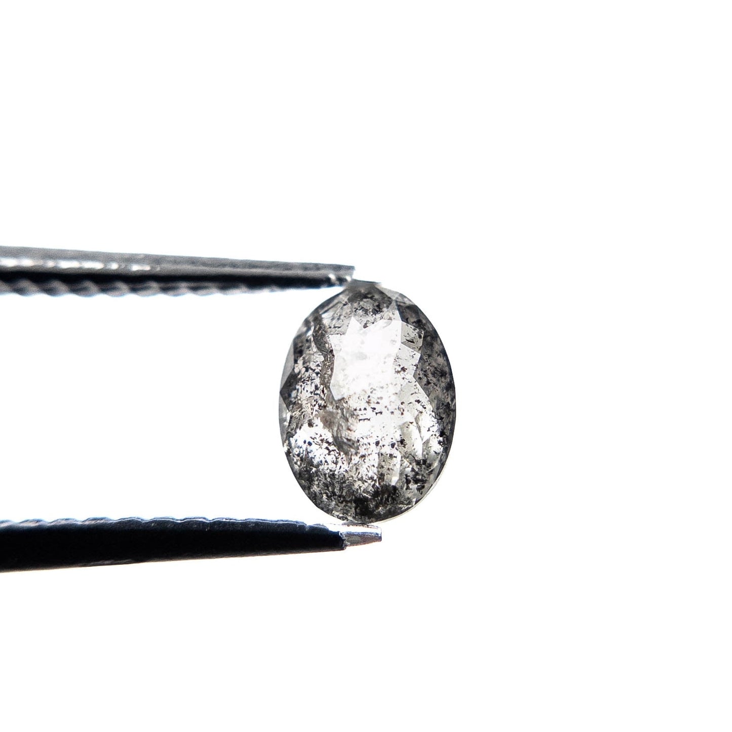 .75 Carat Salt and Pepper Rose Cut Oval Diamond