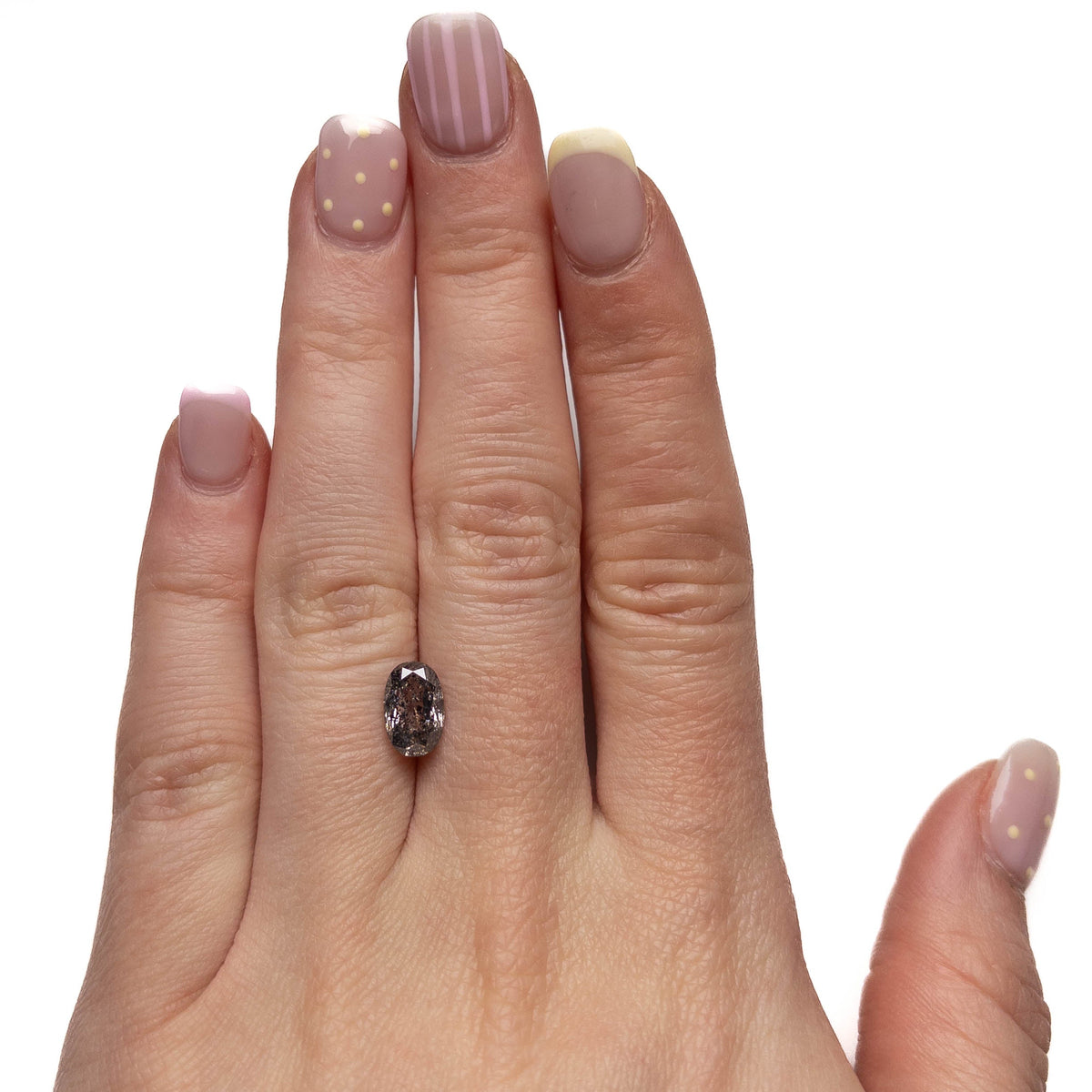 2.06 Carat Salt and Pepper Double Cut Oval Diamond