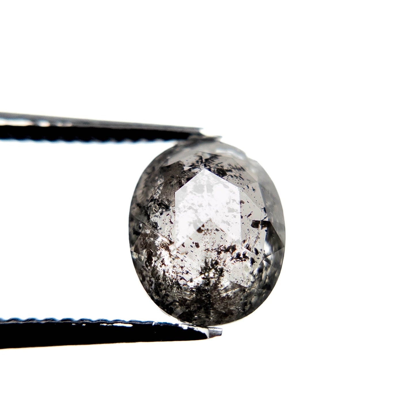 2.75 Carat Salt and Pepper Double Cut Oval Diamond