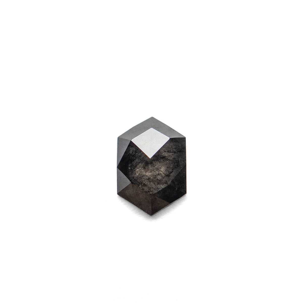 .79 Carat Black Salt and Pepper Rose Cut Hexagon Diamond