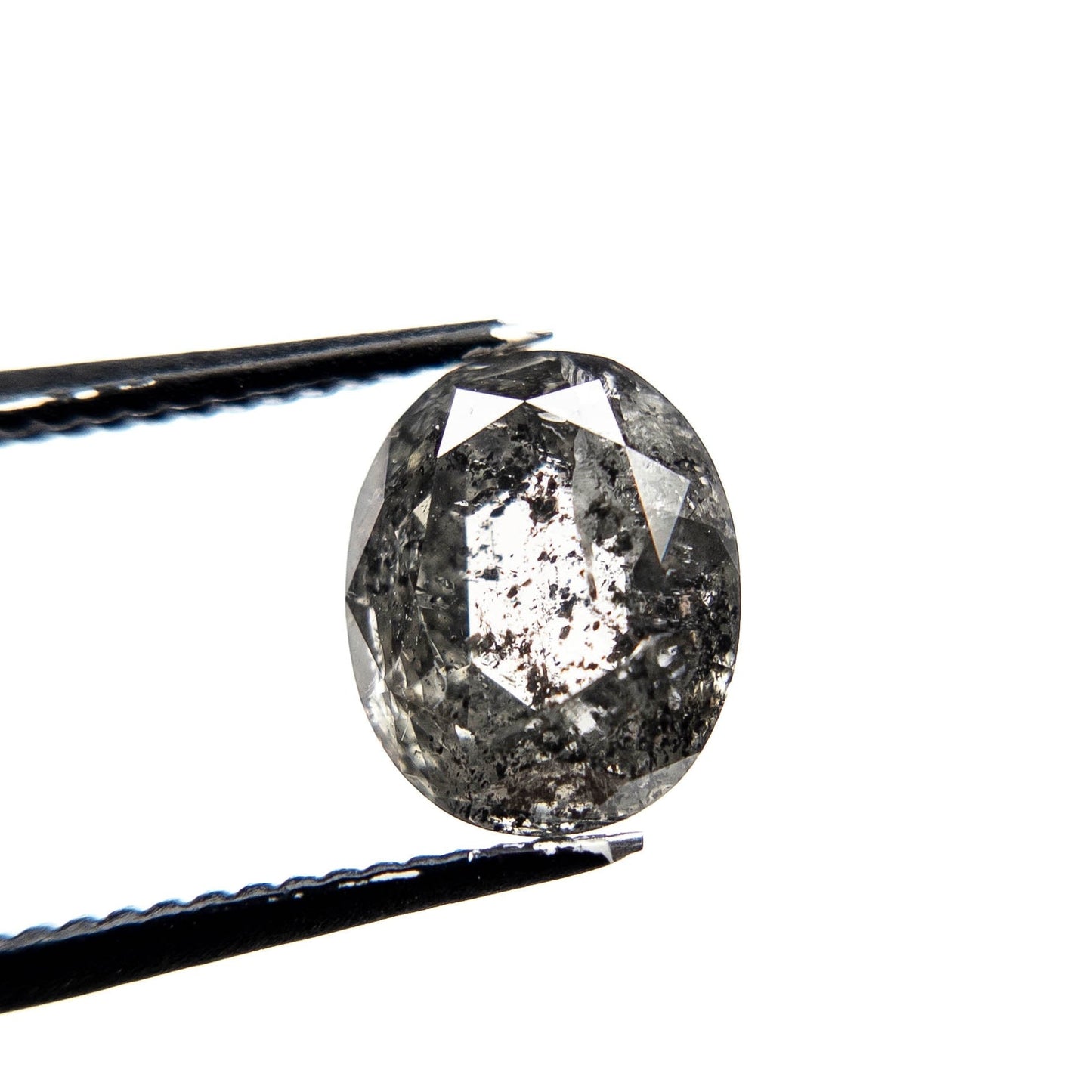 2.75 Carat Salt and Pepper Double Cut Oval Diamond