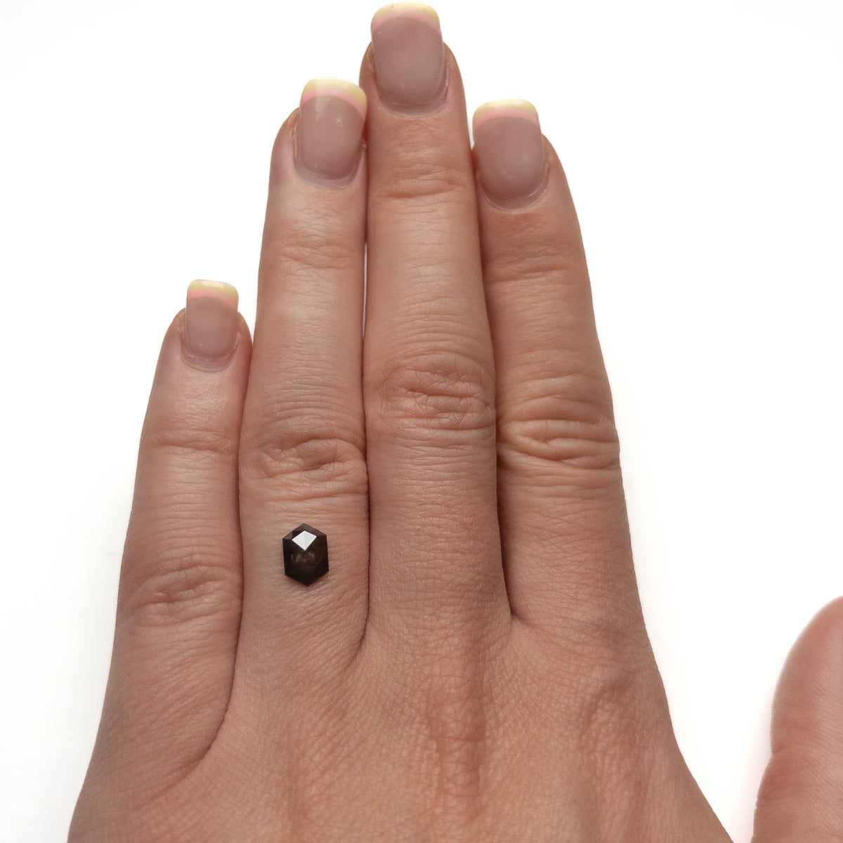 .79 Carat Black Salt and Pepper Rose Cut Hexagon Diamond