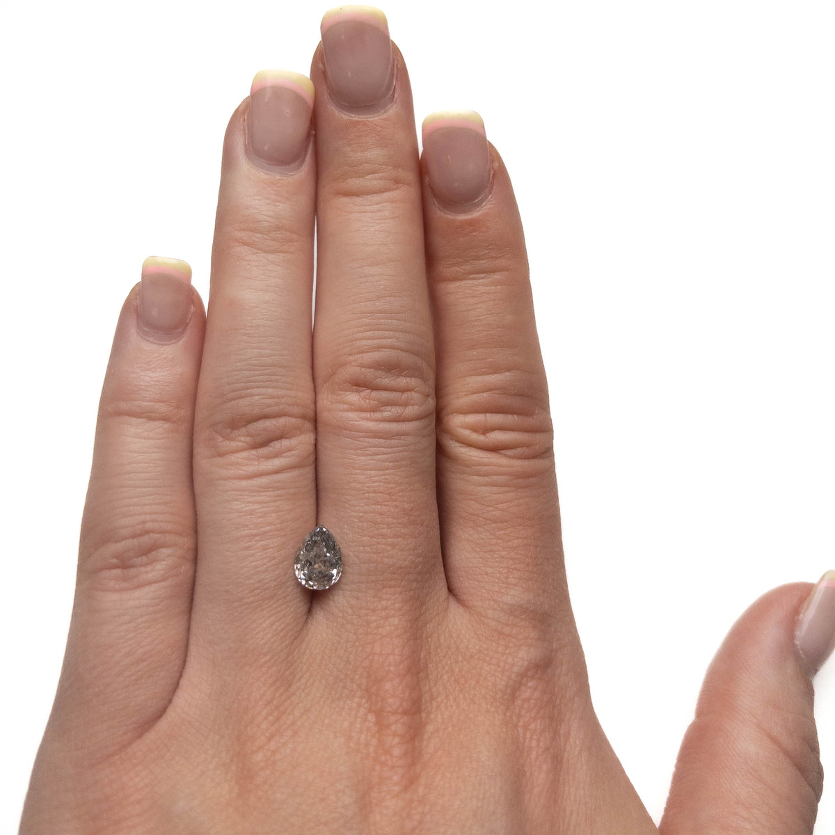 1.54 Carat Canadian Salt and Pepper Double Cut Pear Diamond