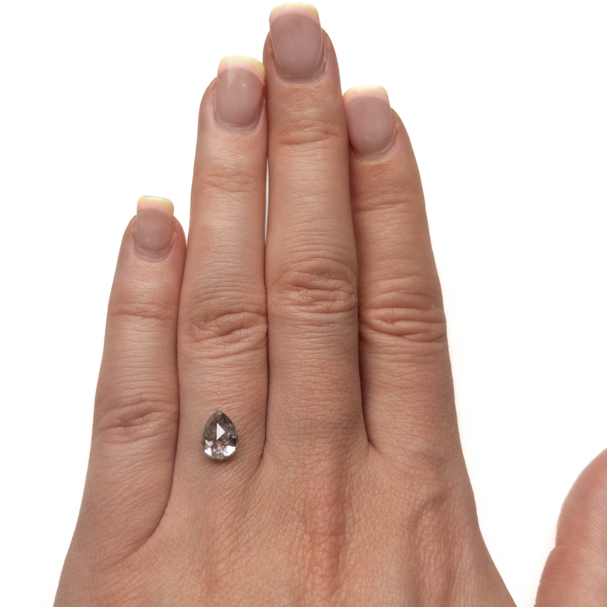 1.54 Carat Canadian Salt and Pepper Double Cut Pear Diamond