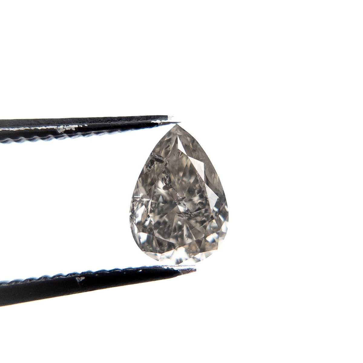 1.60 Carat Canadian Salt and Pepper Brilliant Cut Pear Diamond