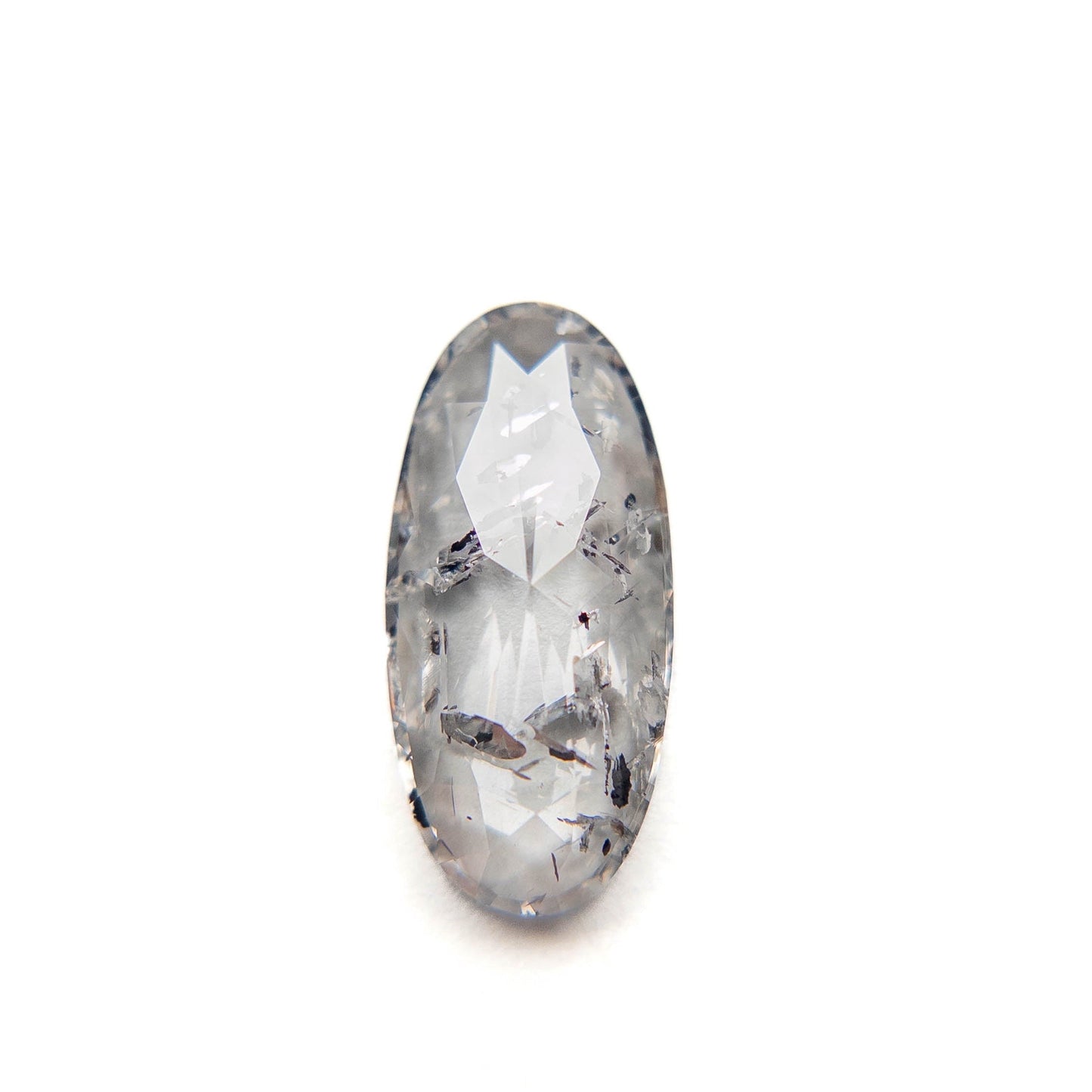 2.32 Carat Salt and Pepper Rose Cut Oval Diamond