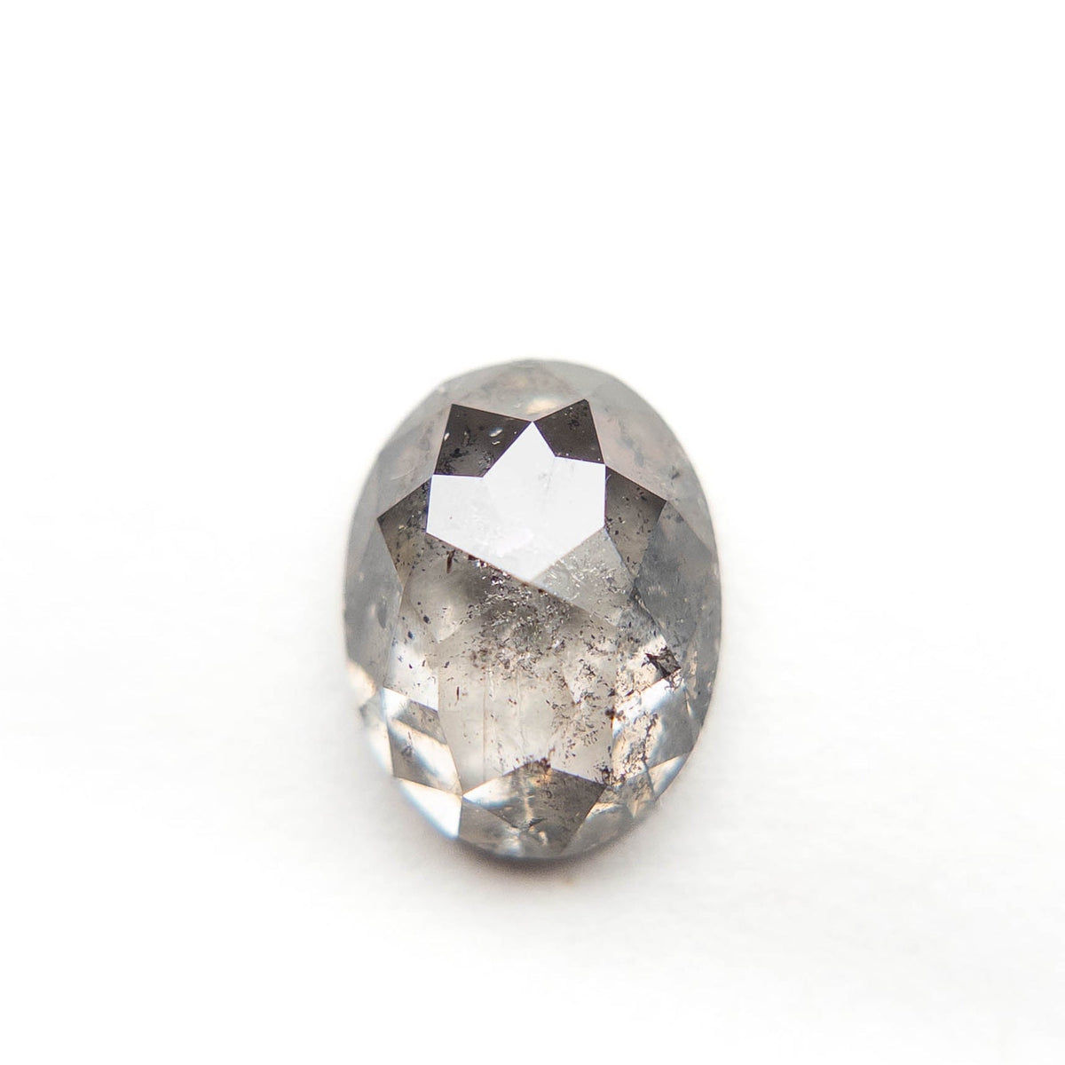 2.23 Carat Salt and Pepper Rose Cut Oval Diamond