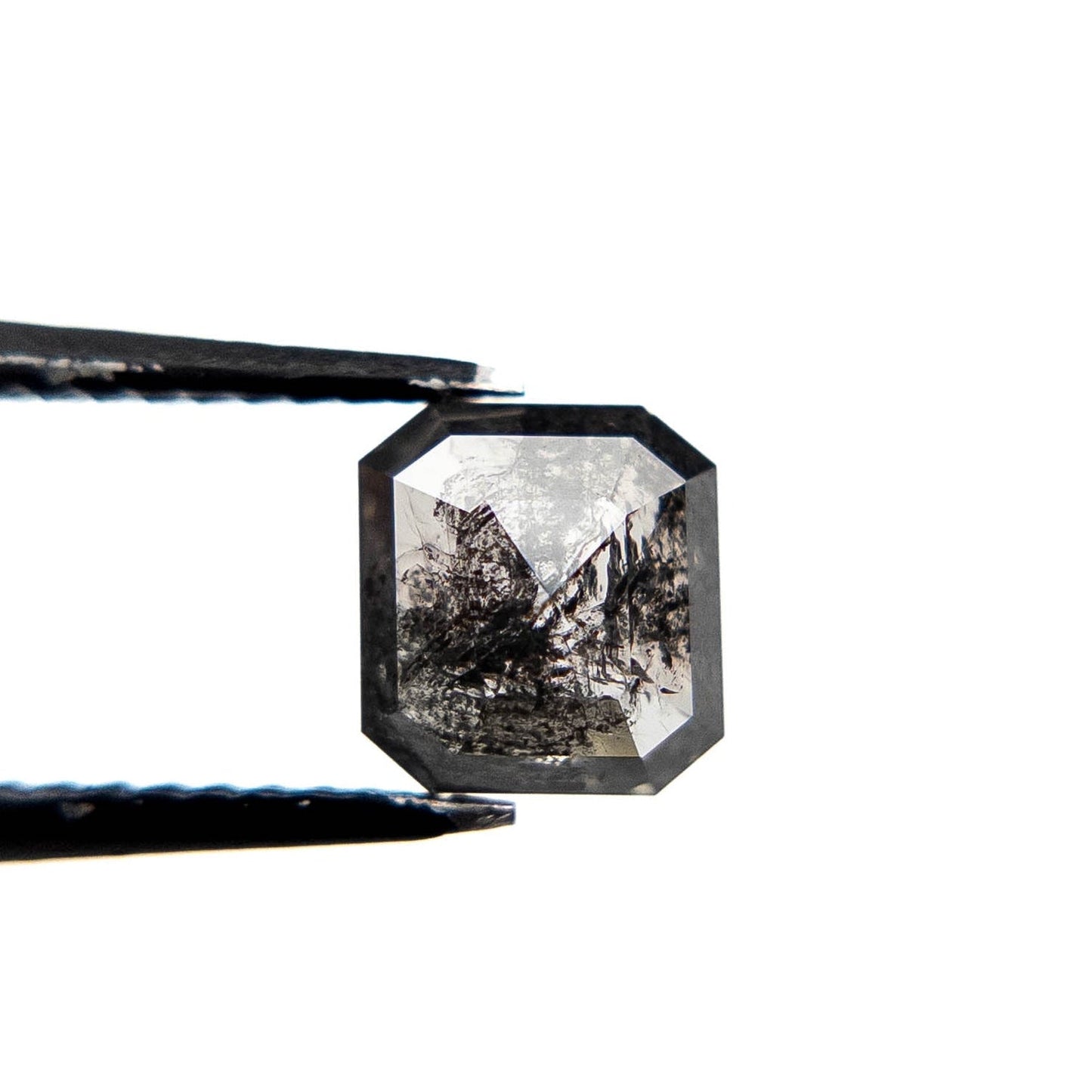 1.26 Carat Salt and Pepper Rose Cut Asscher Diamond