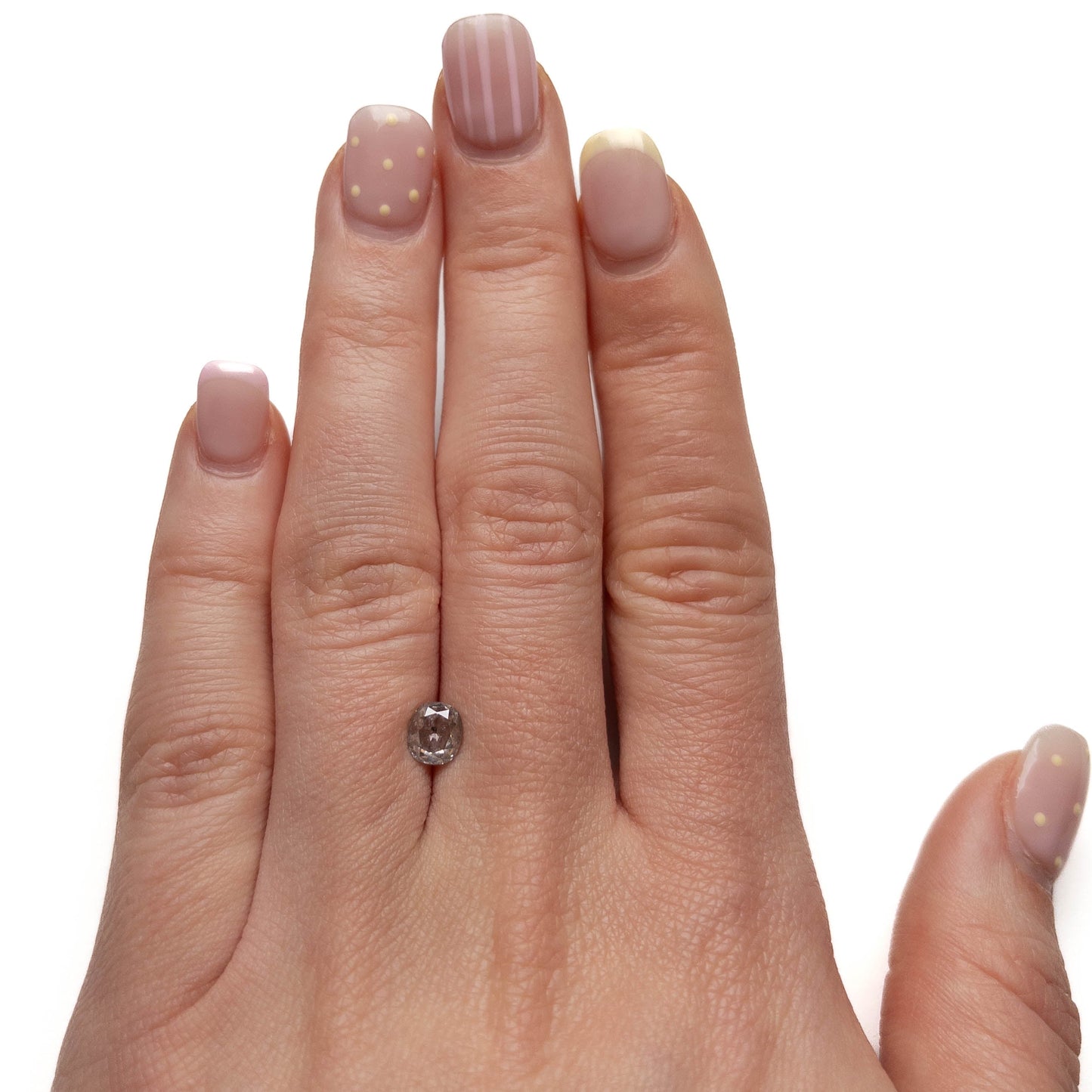 1.06 Carat Salt and Pepper Double Cut Oval Diamond