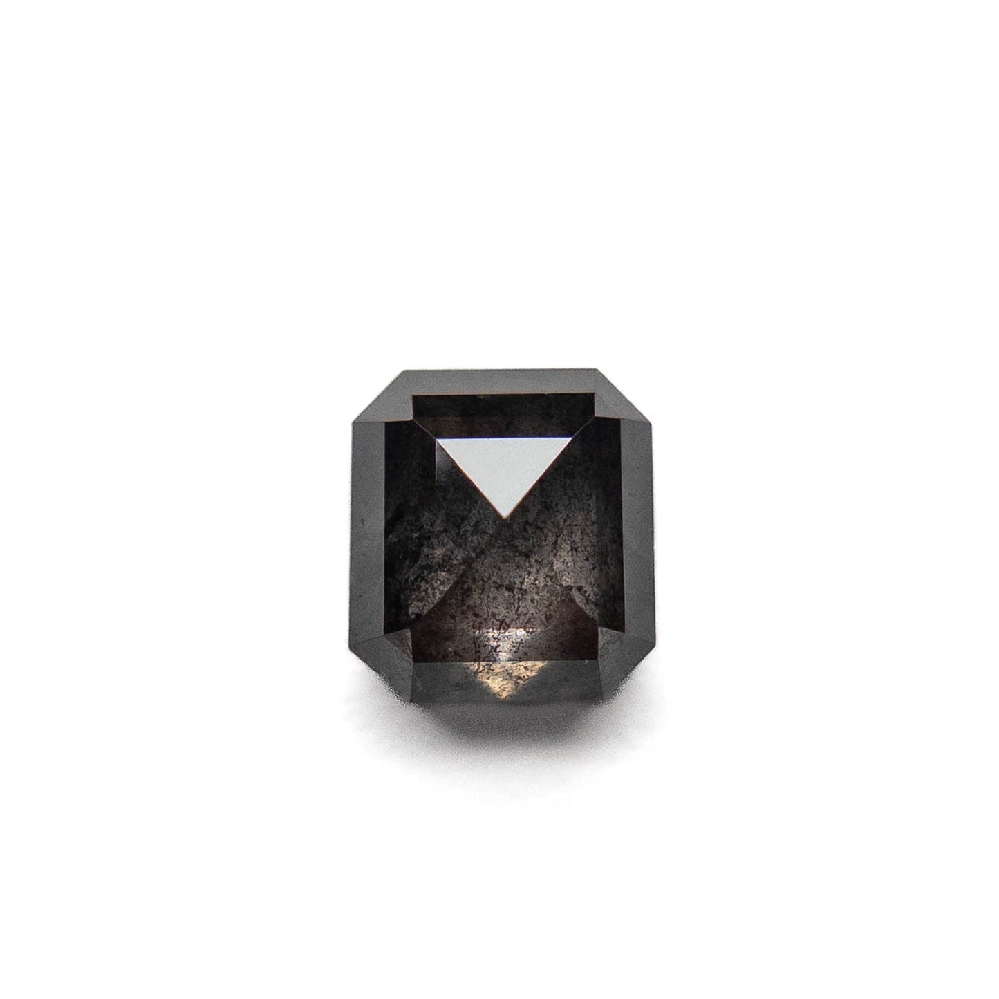 1.13 Carat Black Salt and Pepper Rose Cut Asscher Diamond