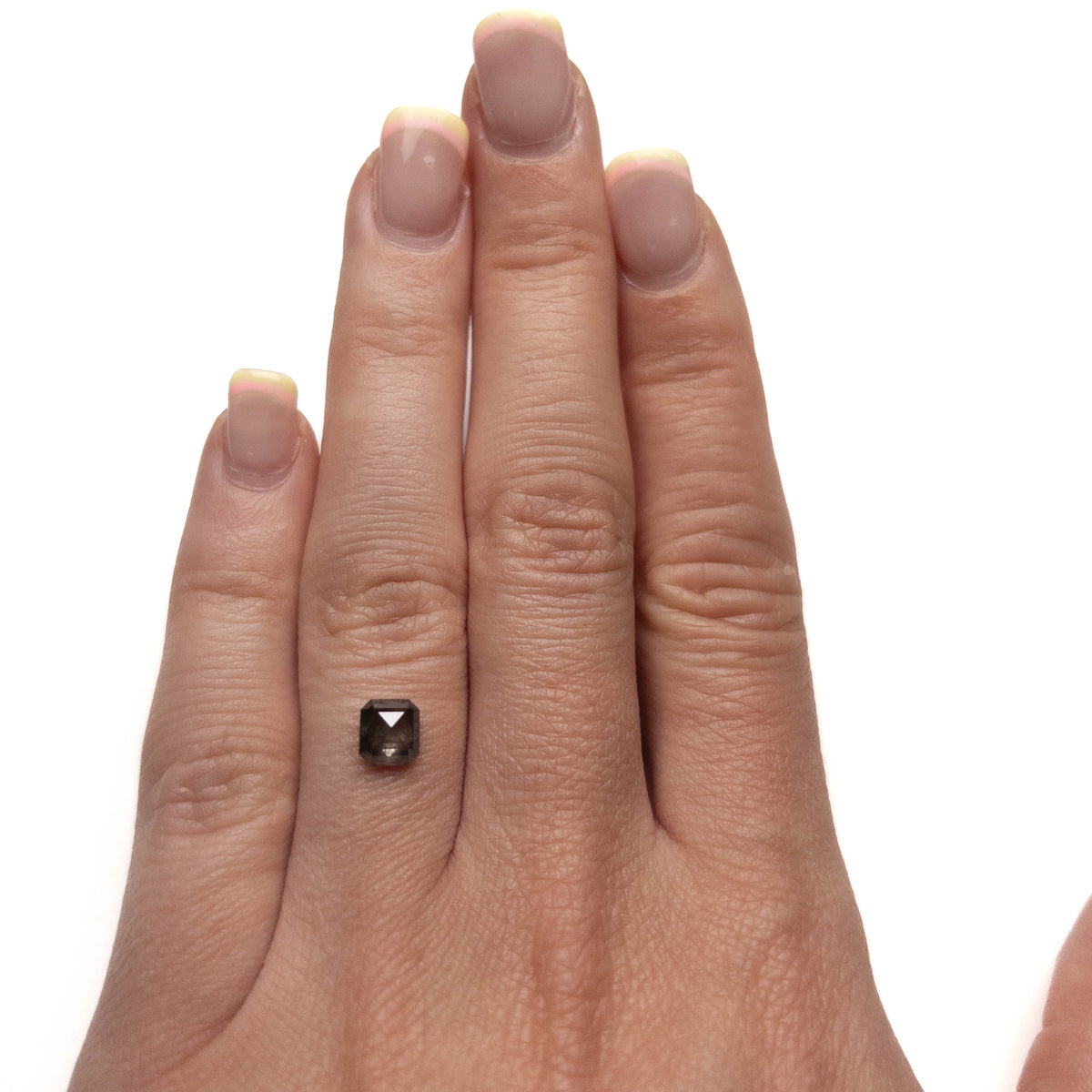1.13 Carat Black Salt and Pepper Rose Cut Asscher Diamond