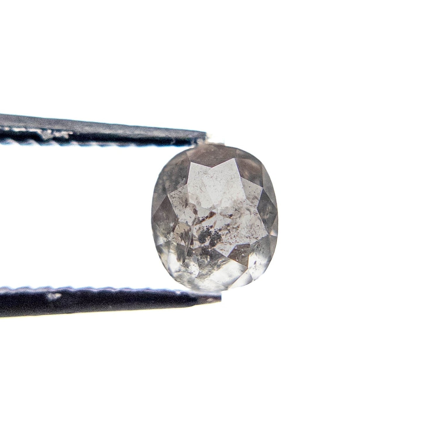 1.06 Carat Salt and Pepper Double Cut Oval Diamond