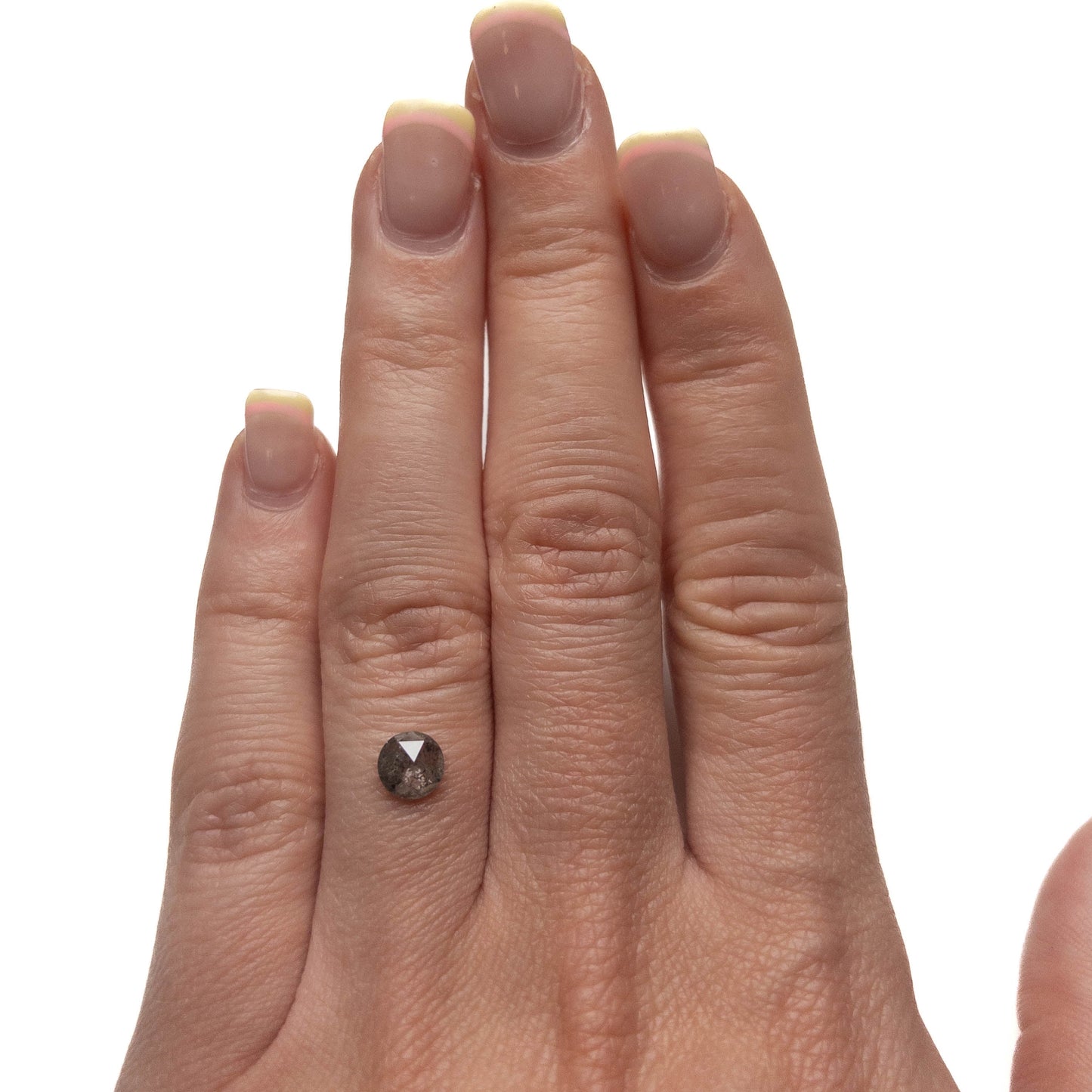 .75 Carat Salt and Pepper Rose Cut Round Diamond