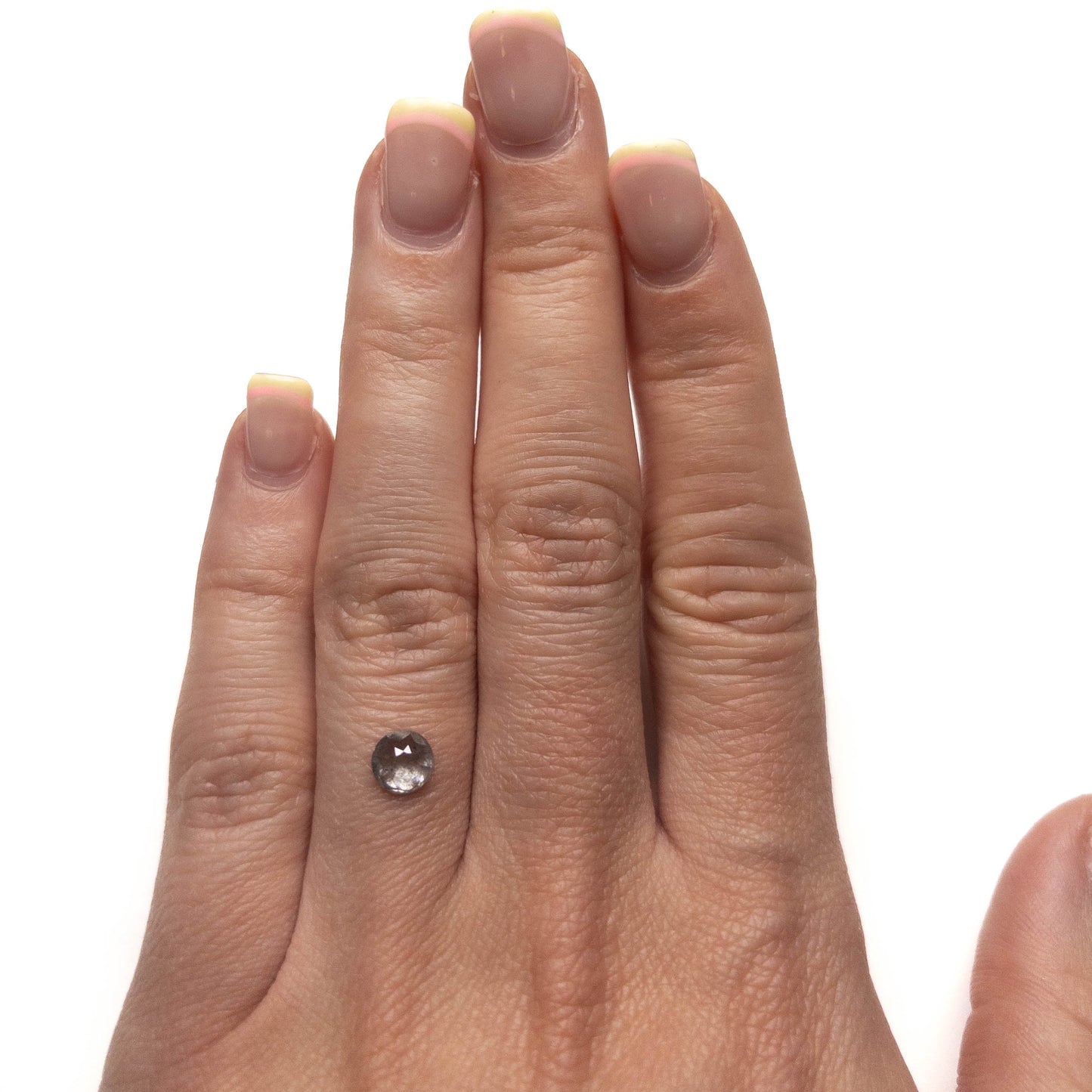 .68 Carat Icy Salt and Pepper Rose Cut Round Diamond