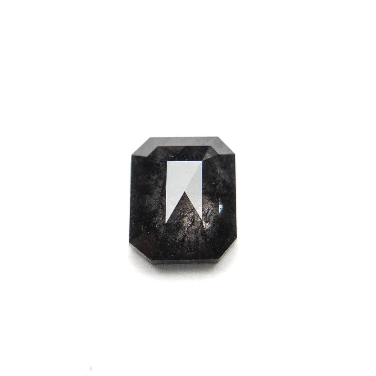 1.54 Carat Black Salt and Pepper Rose Cut Asscher Diamond
