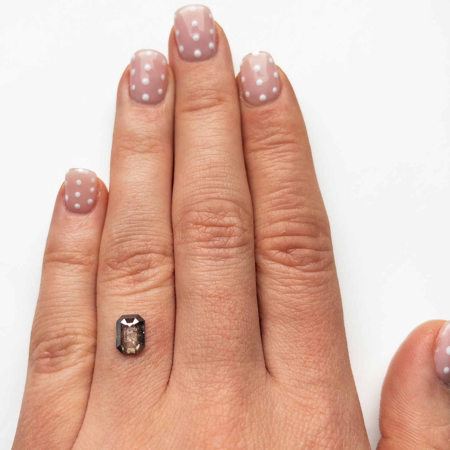 1.19 Carat Salt and Pepper Rose Cut Emerald Diamond