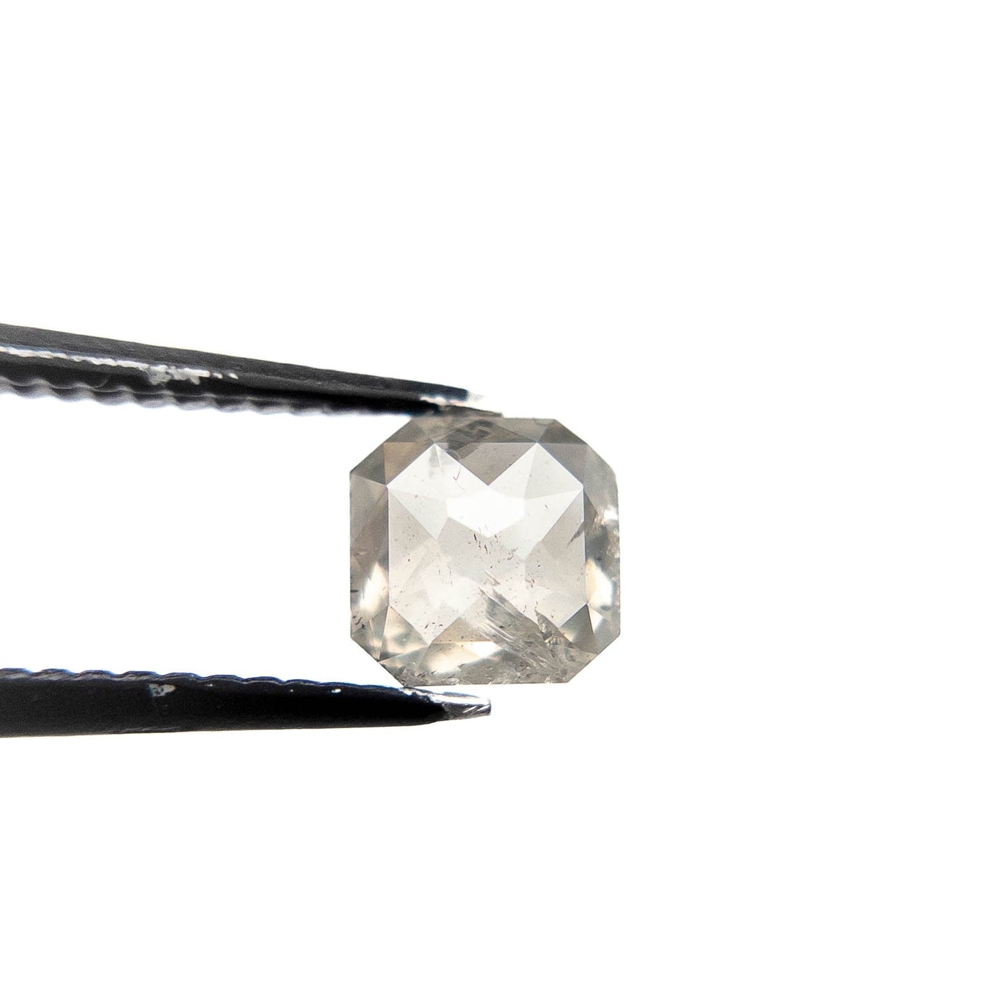 .90 Carat Icy White Rose Cut Asscher Cut Diamond