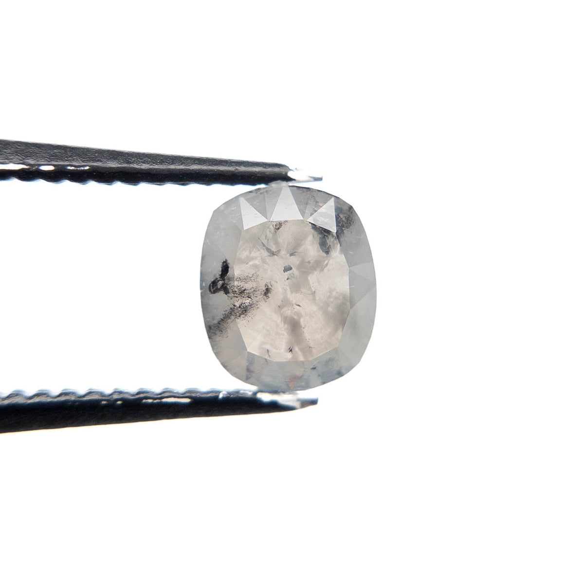 .76 Carat Salt and Pepper Rose Cut Cushion Oval Diamond