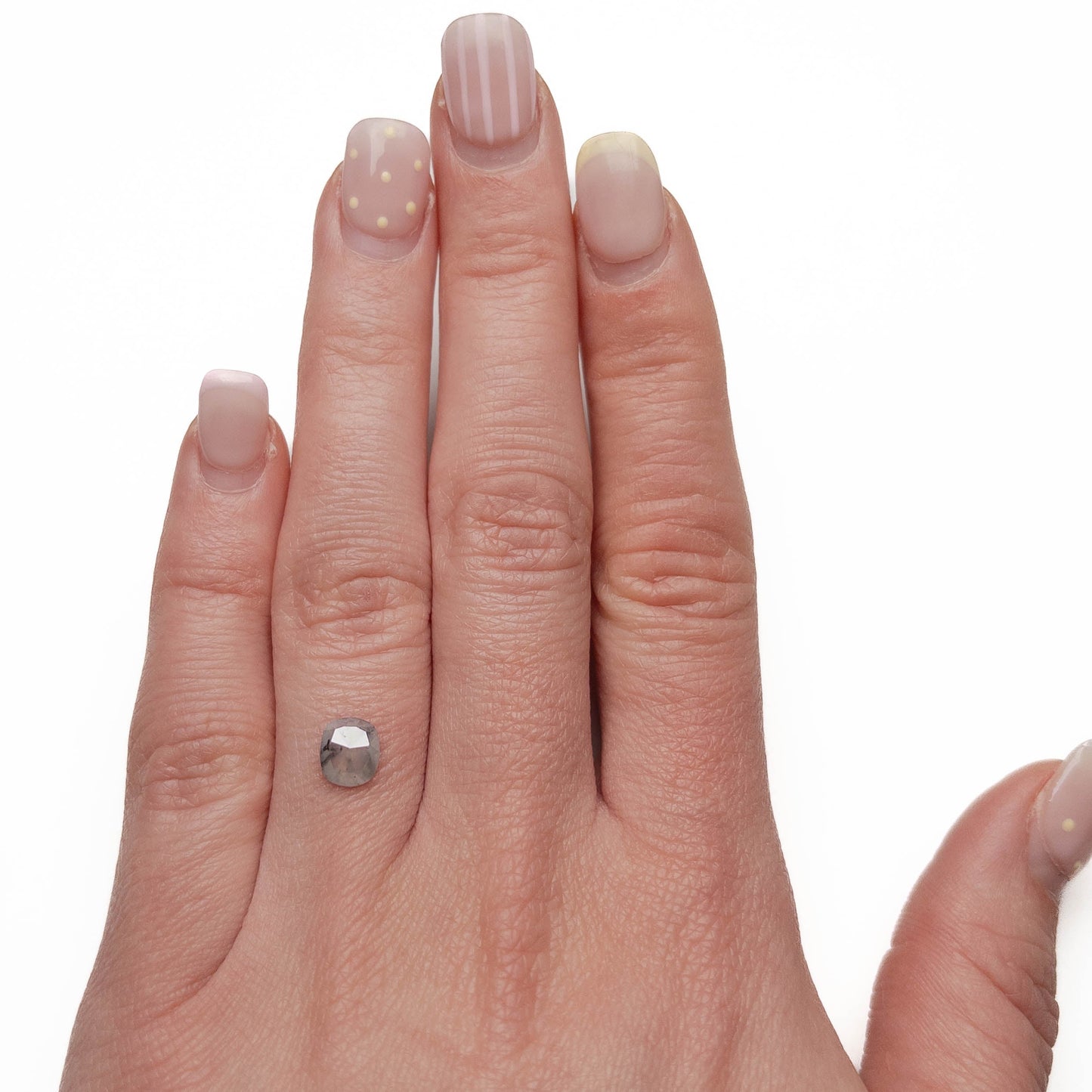 .76 Carat Salt and Pepper Rose Cut Cushion Oval Diamond