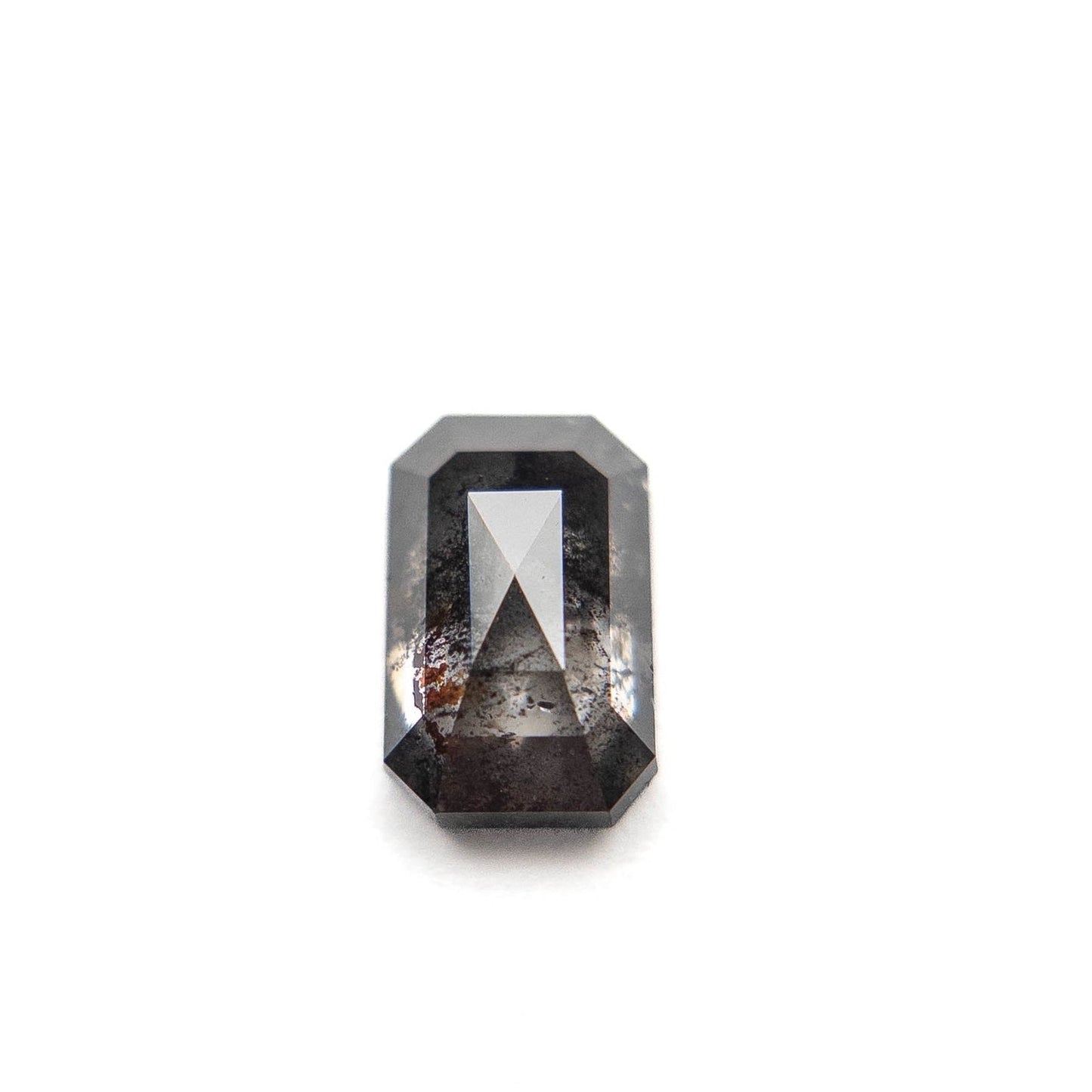 1.40 Carat Black Salt and Pepper Rose Cut Emerald Diamond