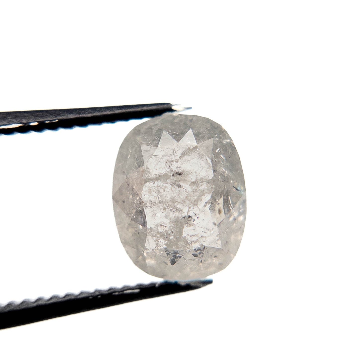 2.37 Carat Icy White Rose Cut Cushion Diamond