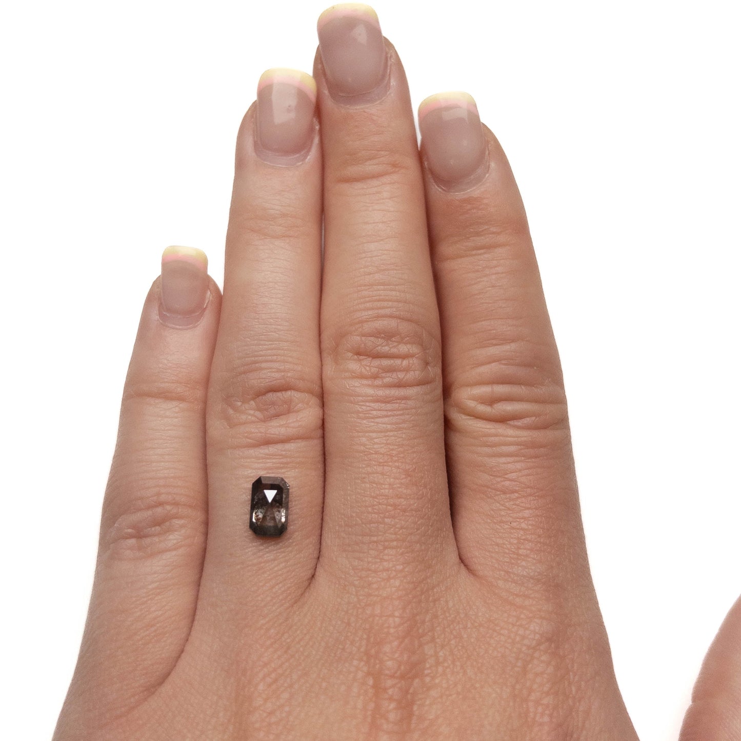1.40 Carat Black Salt and Pepper Rose Cut Emerald Diamond