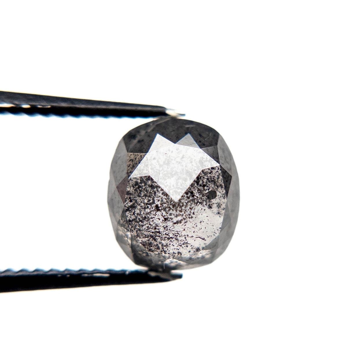 2.56 Carat Salt and Pepper Rose Cut Cushion Diamond