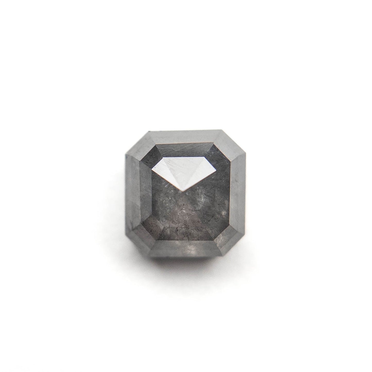 1.82 Carat Icy Salt and Pepper Asscher Rose Cut Diamond