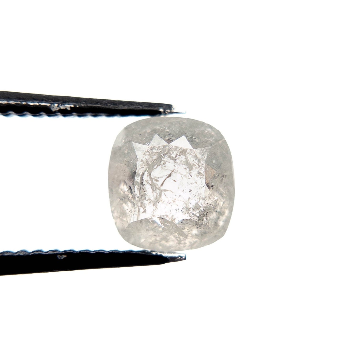 1.43 Carat Icy White Rose Cut Cushion Diamond