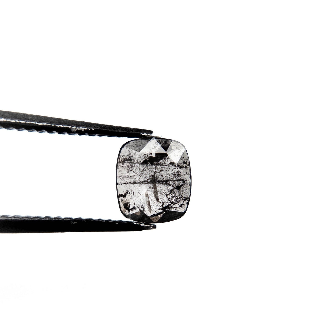 .98 Carat Salt and Pepper Rose Cut Cushion Diamond