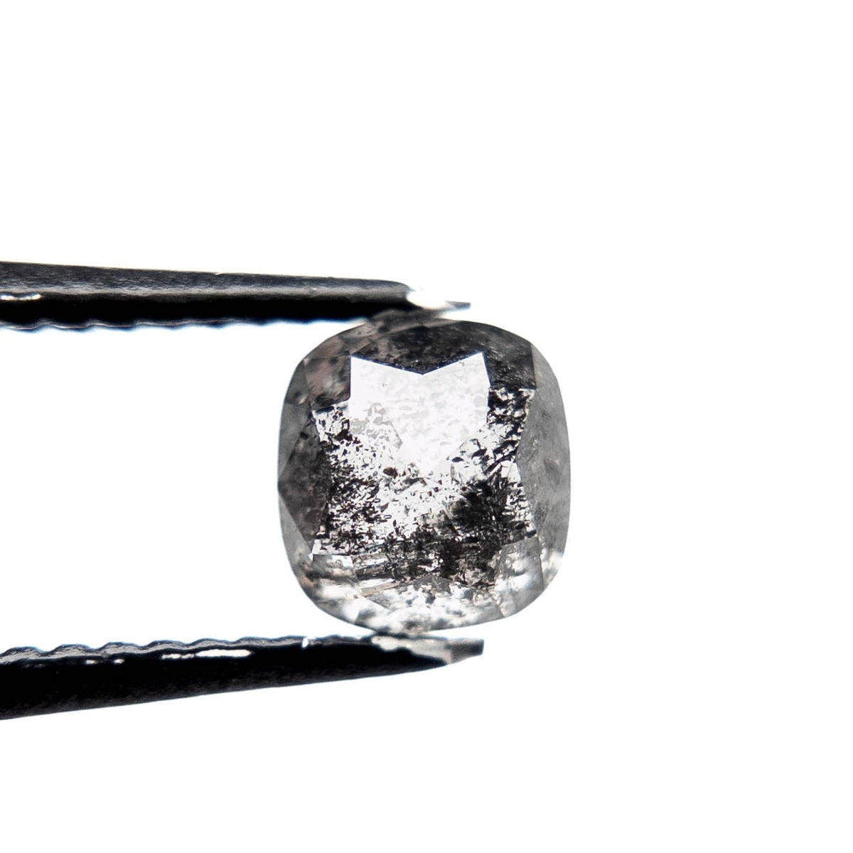 1.08 Carat Salt and Pepper Rose Cut Cushion Diamond