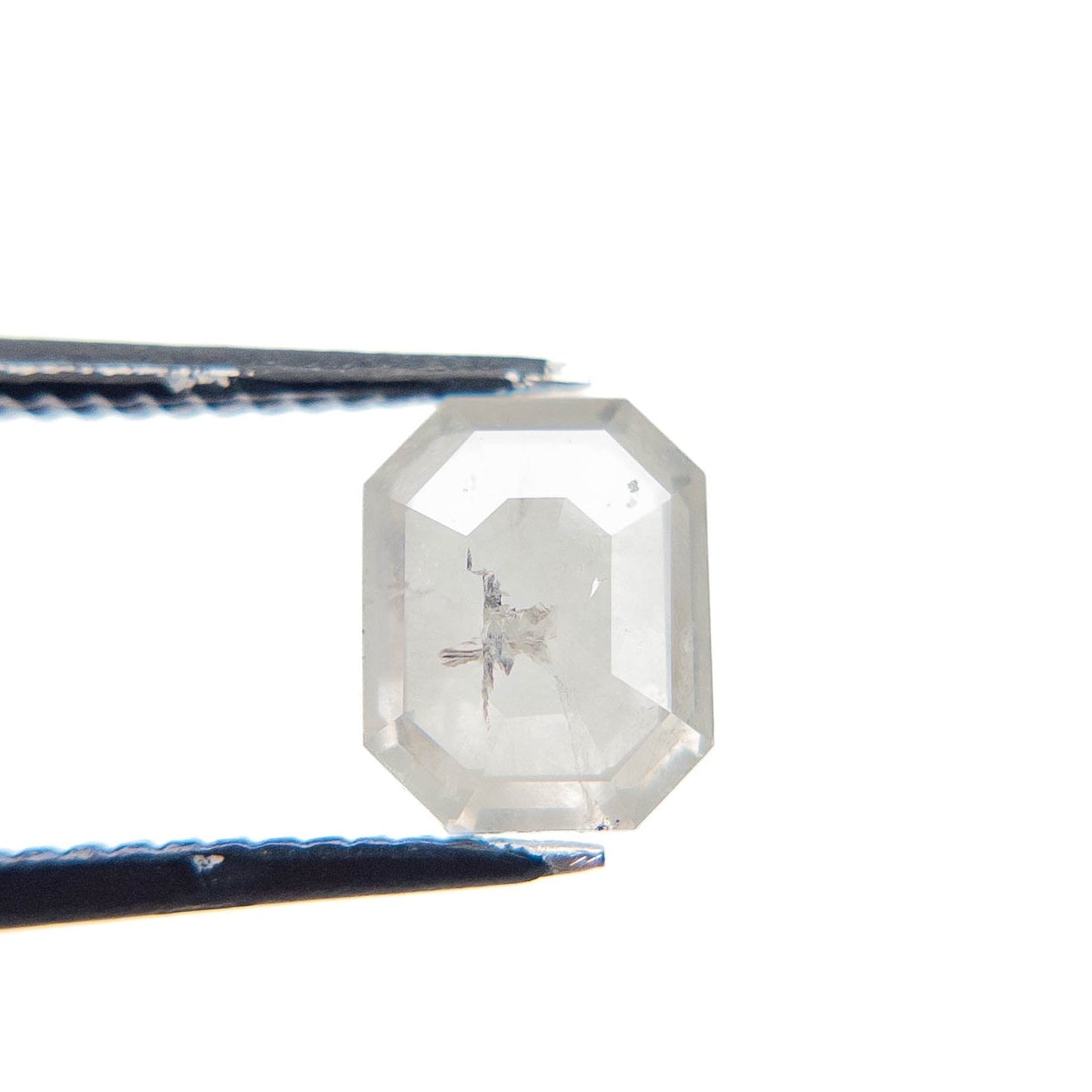 1.59 Carat Icy White Rose Cut Emerald Diamond