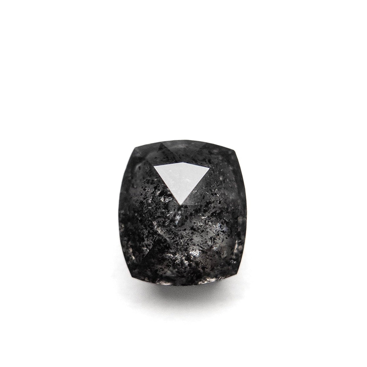 2.43 Carat Black Salt and Pepper Double Cut Cushion Diamond