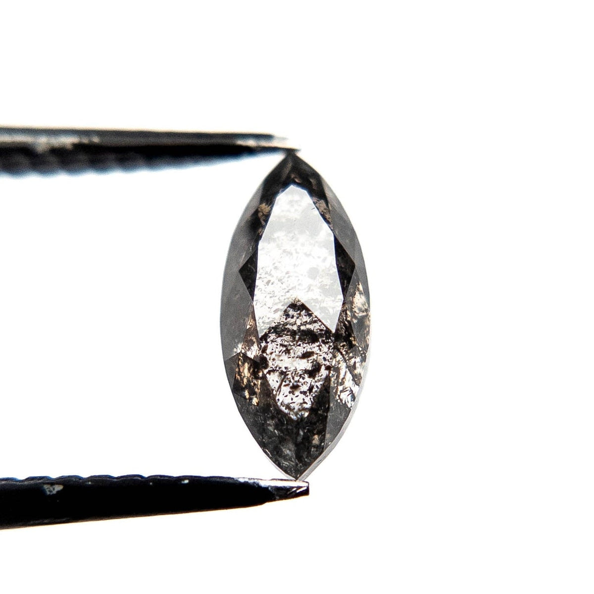 1.14 Carat Salt and Pepper Rose Cut Marquise Diamond