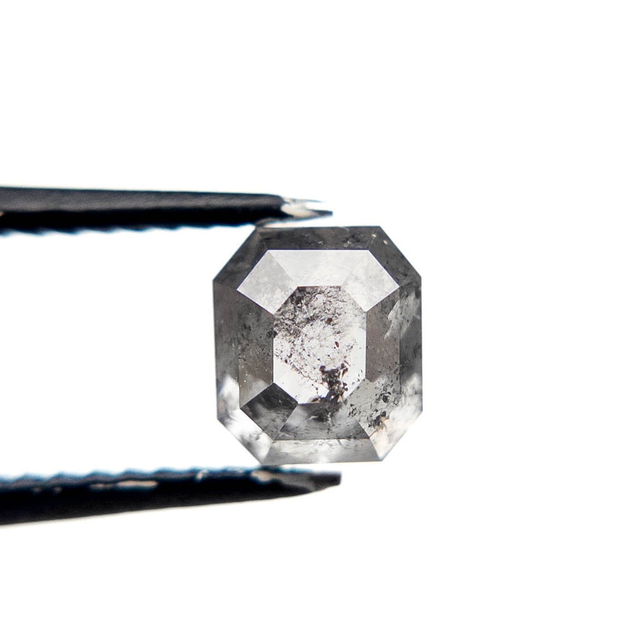 1.07 Carat Salt and Pepper Rose Cut Asscher Diamond